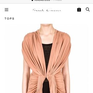 RICK OWENS LILIES SS15 FAUN SLEEVELESS JACKET IN ROSE PINK